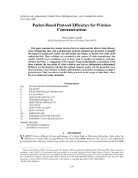 Unknown — Packet-Based Protocol Efficiency for Wireless Communications