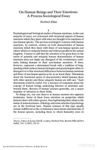 Human Beings And Their Emotions [A Process-Sociology Essay] — Human Beings And Their Emotions [A Process-Sociology Essay]