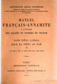 Émile Tavernier — Manuel français-annamite