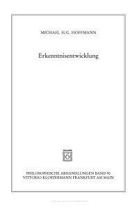 Hoffmann, Michael H.G. — Erkenntnisentwicklung. Ein semiotisch-pragmatischer Ansatz