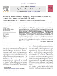 Evgenii V. Kondratenko — Mechanism and micro-kinetics of direct N2O decomposition over BaFeAl11O19 hexaaluminate and comparison with Fe-MFI zeolites