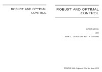 Kemin Zhou and John C. Doyle and Keith Glover — Robust and optimal control