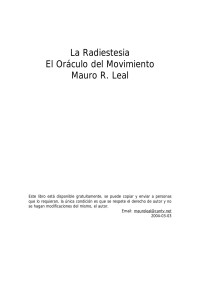 Mauro R. Leal — La radiestesia. El oráculo del movimiento