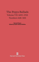 Samuel Pepys — The Pepys Ballads, Volume 7: 1693-1702 - Numbers 428-505