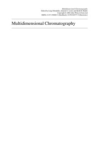 Luigi Mondello, Alastair C. Lewis, Keith D. Bartle — Multidimensional Chromatography