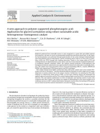 M.A. Betiha & Hassan M.A. Hassan & E.A. El-Sharkawy & A.M. Al-Sabagh & M.F. Menoufy & H-E.M. Abdelmoniem — A new approach to polymer-supported phosphotungstic acid: Application for glycerol acetylation using robust sustainable acidic heterogeneous–homogenous catalyst