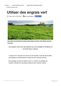 Unknown — Connaitre les engrais vert et les utiliser au potager