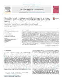 Ayaz Hassan & Valdecir Antonio Paganin & Edson Antonio Ticianelli — Pt modified tungsten carbide as anode electrocatalyst for hydrogen oxidation in proton exchange membrane fuel cell: CO tolerance and stability