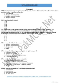 COMMERCEPK — Economics MCQs