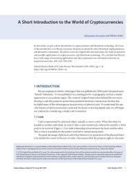 St. Louis Fed Research Publications — A Short Introduction to the World of Cryptocurrencies