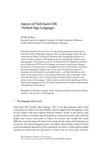 Ulrike Zeshan — Aspects of Türk Isaret Dili (Turkish Sign Language)