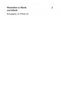Teubner Edition — Metrische Analysen zu Vergil Aeneis Buch I