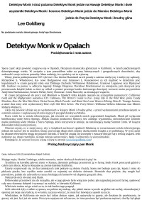 Jarek Bachanek — Detektyw Monk w opalach - Lee Goldberg