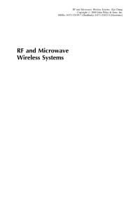 Kai Chang — RF and Microwave Wireless Systems