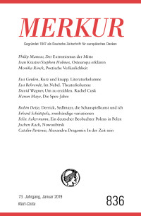 Christian Demand; — MERKUR Gegrndet 1947 als Deutsche Zeitschrift fr europisches Denken - 2019-1