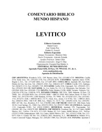 Varios Editores — Levítico Comentario Bíblico Mundo Hispano