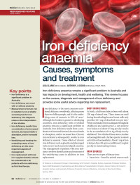 Lisa Clarke, Anthony J. Dodds — Iron deficiency anaemia. Causes, symptoms and treatment