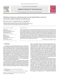 Moon Hyeon Kim — Oxidation of gaseous elemental mercury by hydrochloric acid over CuCl2/TiO2-based catalysts in SCR process