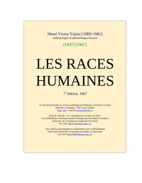 Valois, Henri Victor  — LES RACES HUMAINES