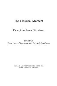 Holst-Warhaft, Gail., McCann, David R. & David R. McCann — The Classical Moment