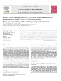 Michael J. Kirkpatrick — Plasma assisted heterogeneous catalytic oxidation of carbon monoxide and unburned hydrocarbons: Laboratory-scale investigations