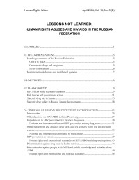 HRW — Lessons Not Learned; Human Rights Abuses and HIV-AIDS in the Russian Federation (2004)