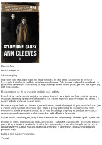 Stłumione głosy — Ann Cleeves - Vera 04