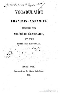 Louis G. G. Aubaret — Vocabulaire français-annamite