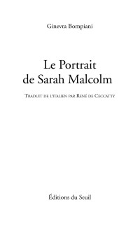Ginevra Bompiani — Le Portrait de Sarah Malcolm