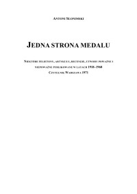 Antoni Slonimski — Jedna strona medalu