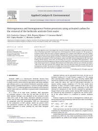 M.A. Fontecha-CÃ¡mara — Heterogeneous and homogeneous Fenton processes using activated carbon for the removal of the herbicide amitrole from water