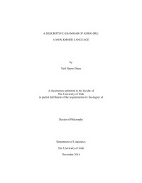 Neil Hayes Olsen — A Descriptive Grammar of Koho-Sre: A Mon-Khmer Language