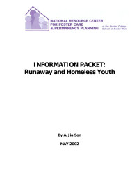 A. Jiason — Information Packet; Runaway and Homeless Youth