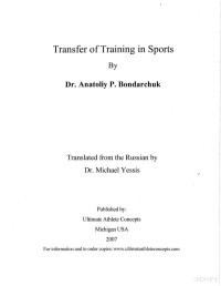 Anatoly P. Bondarchuk — Transfer of Training in Sports