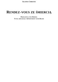 Agatha Christie — Rendez–vous ze œmierci¹