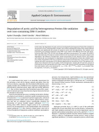 Aydın Cihanoğlu & Gönül Gündüz & Meral Dükkancı — Degradation of acetic acid by heterogeneous Fenton-like oxidation over iron-containing ZSM-5 zeolites