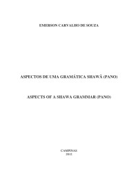 Emerson Carvalho de Souza — Aspectos de uma gramática Shawã (Pano)