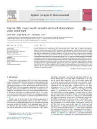Gonu Kim & Sang-Hyup Lee & Wonyong Choi — Glucose–TiO2 charge transfer complex-mediated photocatalysis under visible light