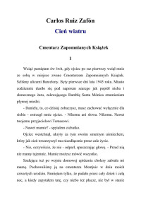 Cień wiatru — Zafon Carlos Ruiz