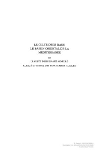 F. Dunand — LE CULTE D'ISIS DANS LE BASSIN ORIENTAL DE LA MEDITERRANEE