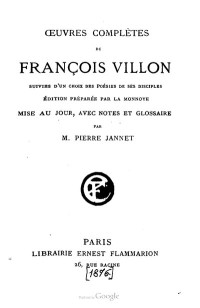 François Villon — Œuvres complètes de François Villon