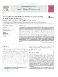 Salvador Cotillas & Javier Llanos & Manuel A. Rodrigo & Pablo Cañizares — Use of carbon felt cathodes for the electrochemical reclamation of urban treated wastewaters