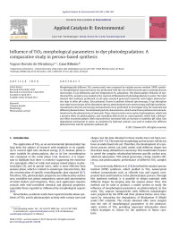 Vagner Romito de MendonÃ§a — Influence of TiO2 morphological parameters in dye photodegradation: A comparative study in peroxo-based synthesis