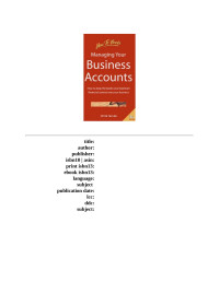 Peter Taylor — Managing Your Business Accounts: How to Keep the Books and Maintain Financial Control Over Your Business (Small Business)