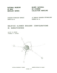 Alice Beck Kehoe — Solstice-aligned boulder configurations in Saskatchewan