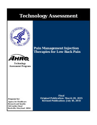 Agency for Healthcare Research & Quality (AHRQ) — Pain Management Injection Therapies for Low Back Pain