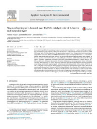 Heikki Harju & Juha Lehtonen & Leon Lefferts — Steam reforming of n-butanol over Rh/ZrO2 catalyst: role of 1-butene and butyraldehyde