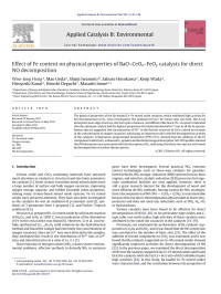 Won-Jong Hong — Effect of Fe content on physical properties of BaOâ€“CeOxâ€“FeOy catalysts for direct NO decomposition