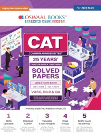 Oswaal Editorial Board — Oswaal CAT 25 YEARS Chapter-wise & Topic-wise Solved Papers (VARC, DILR & QA) (1991-2008 & 2017-2023) for 2024 Exam