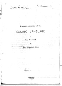 Bergsland — Greenlandic (West); A Grammatical Outline of the Eskimo Language of West Greenland